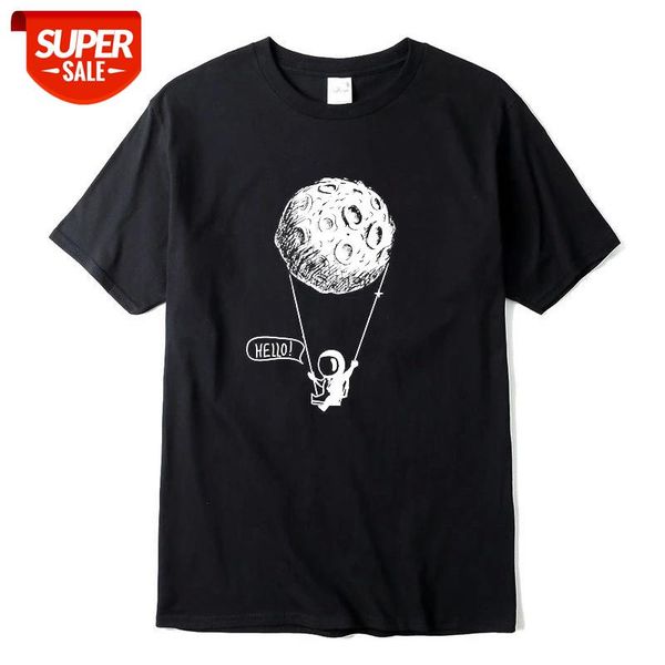 

men's t-shirt100% cotton short slleve funny moon print men t shirt casual summer loose men tshirt o-neck male t-shirt shirts #s12a, White;black