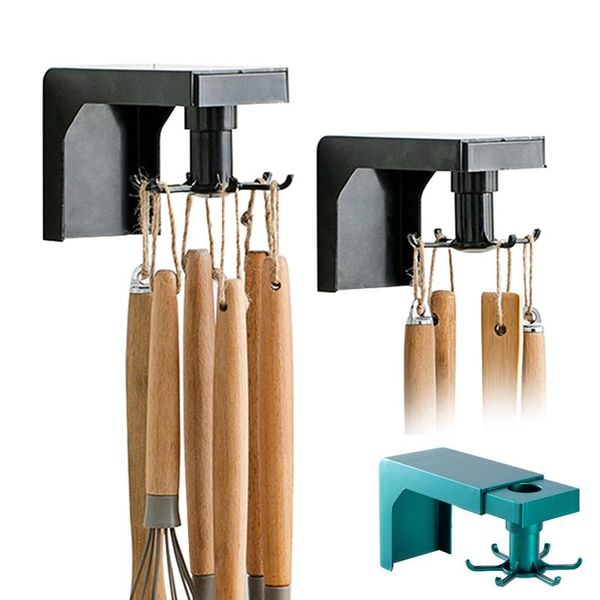 

hooks & rails cutlery rack rotatable kitchen hook adjustable household clothes towel bath ball hanger home accessories