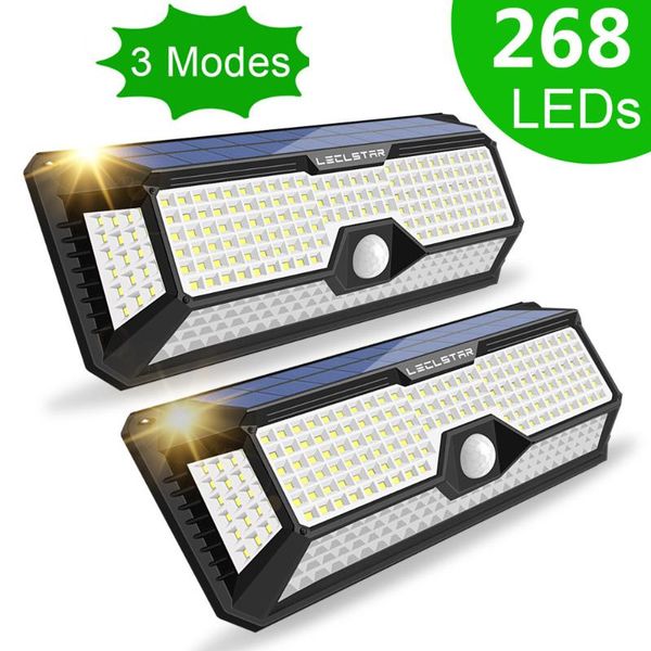 

solar lamps light 268 308 leds waterproof ip 65 outdoor panel night lights wall lamp with pir motion sensor for garden street