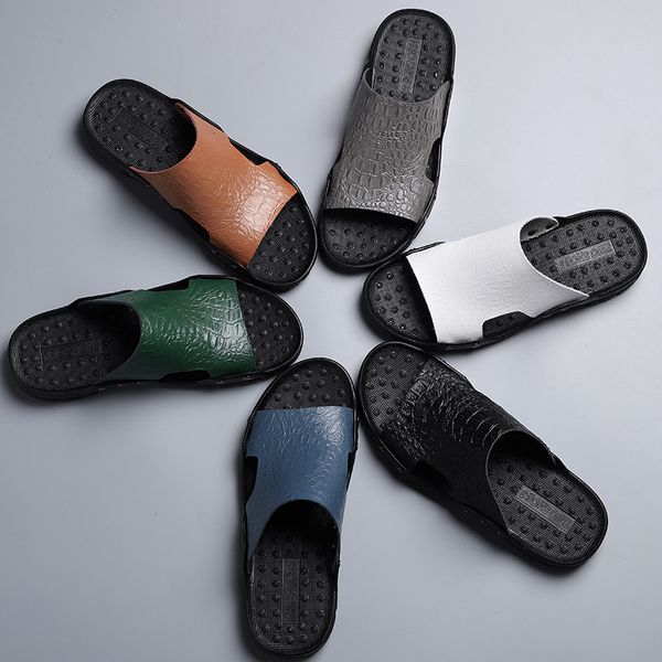 

slippers summer slippers men's versatile casual beach shoes ar81, Black