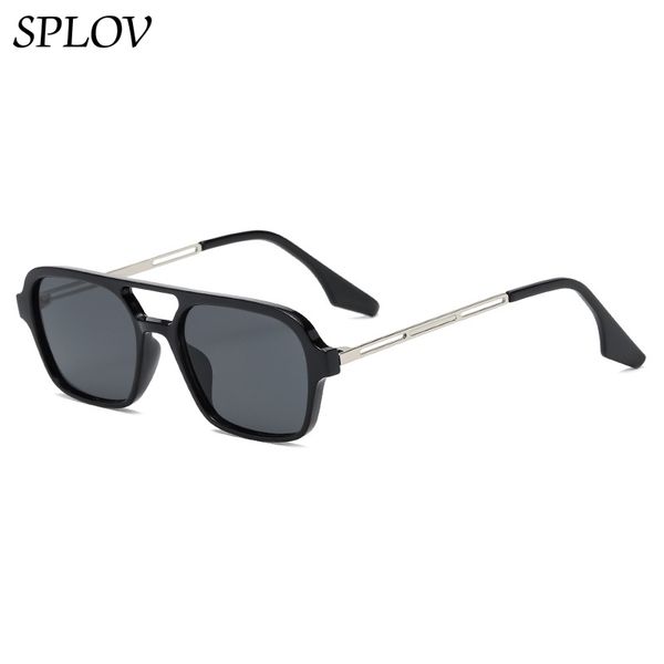 

retro double bridges punk sunglasses fashion gradient eyewear trending hollow leopard blue sun glasses men women shades, White;black