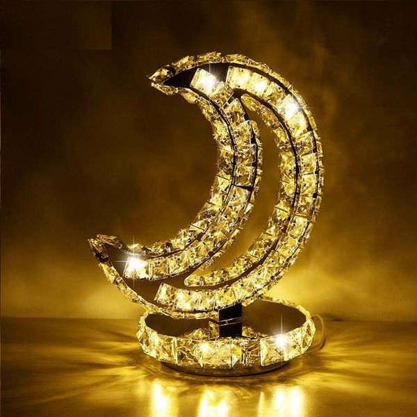 

table lamps crystal moon lamp bedroom bedside creative art desk for study