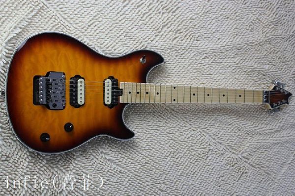 

electric guitar cherry burst color finished with floyd rose tremolo