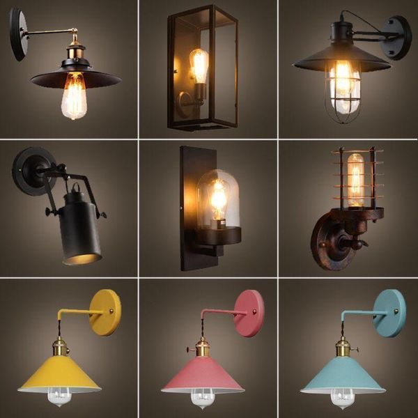 

wall lamp retro loft creative personality industrial style bar cafe bedroom dining room aisle iron craft