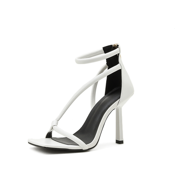 

sandals selling 2021 european and american style s-line square toe stiletto high-heel solid color women's 995-3 in size 42, Black