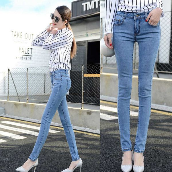 

women's jeans casual wild jeans women's slim g6k0, Blue