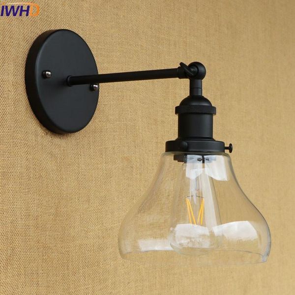 

wall lamp iwhd glass vintage industrial sconce black iron retro arandela style loft bedroom lighting stairs luminaire
