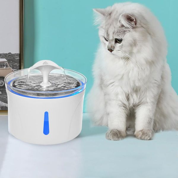 

cat bowls & feeders 1pc stainless steel drinking fountain automatic pet with led light for dogs cats drink dispenser container