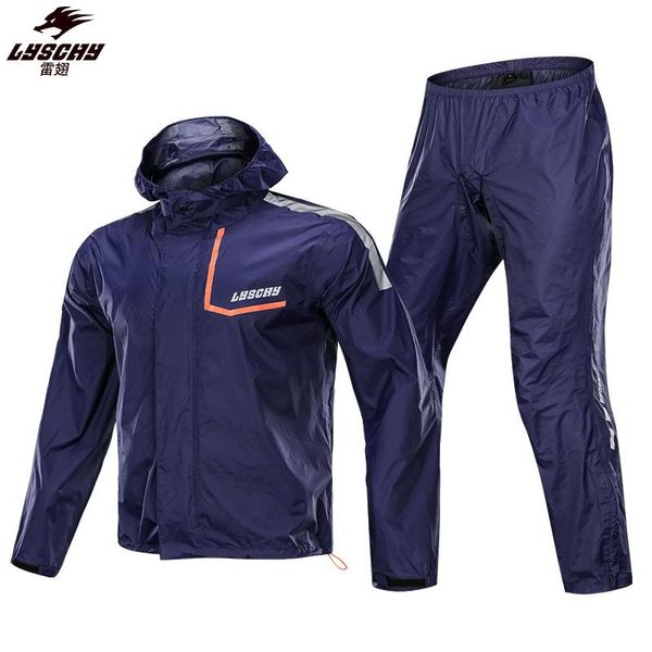 

raincoats lyschy fashion anti-rainstorm motorcycle rider raincoat wear-resistant reflective waterproof jacket and pants suit