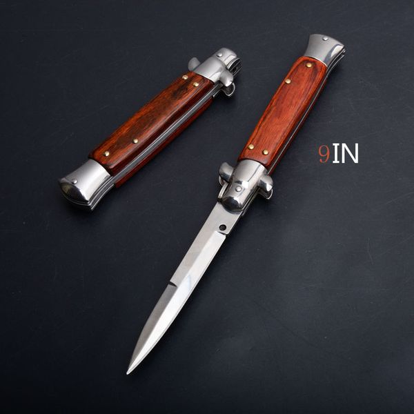 Il padrino rosso da 9 pollici Stiletto Mafia Coltello pieghevole orizzontale Coltelli da tasca automatici Strumenti EDC C07 A07 BM42 BM51