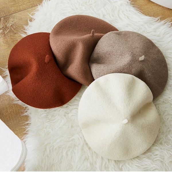 

berets 2021 fashion trend wool beret painter hat woolen sketching cap literary a variety of colors shopping matching, Blue;gray