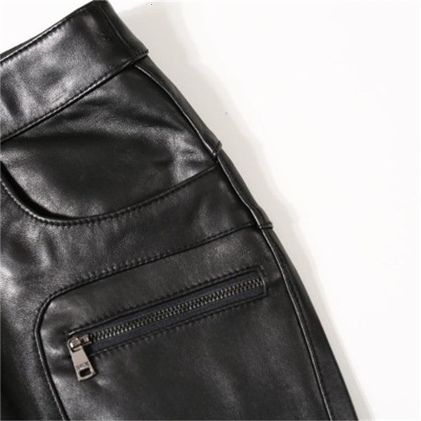 

2021 new female fashion genuine sheep leather pants c21 g4hm, Black;white