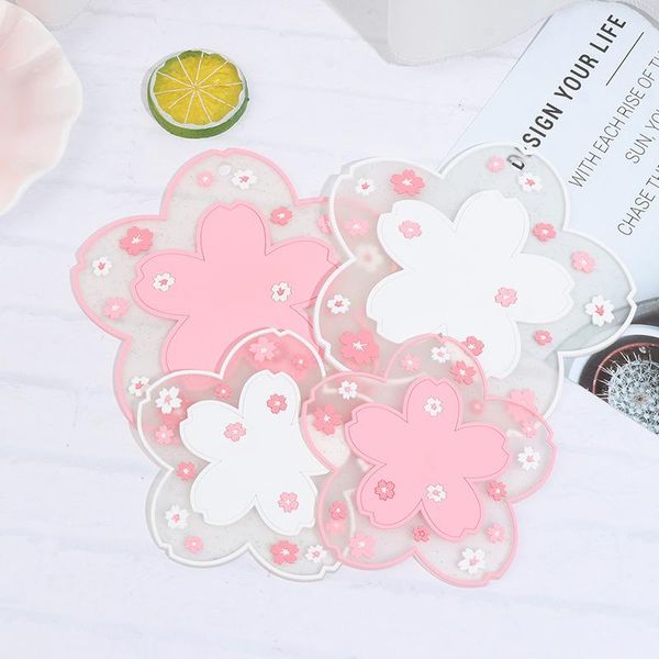 

mats & pads 2pcs japan style cherry blossom heat insulation table mat anti-skid cup