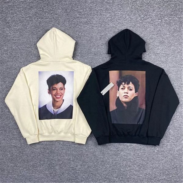 

2021 new fog 20fw essentials hoodie men women 1:1 portrait p character digital print hooded loose pullover 4530, Black