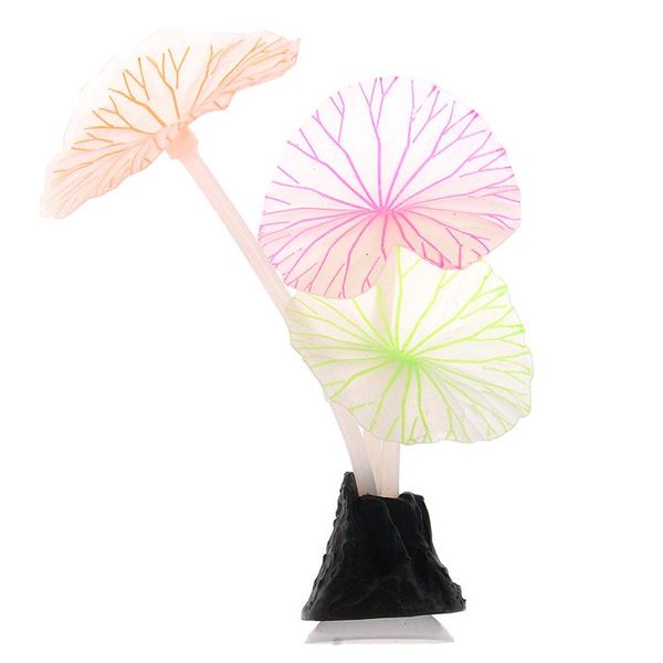 

decorations fluorescent artificial coral reef glowing lotus leaf mushroom luminous stones aquariums fish tank decor accessories