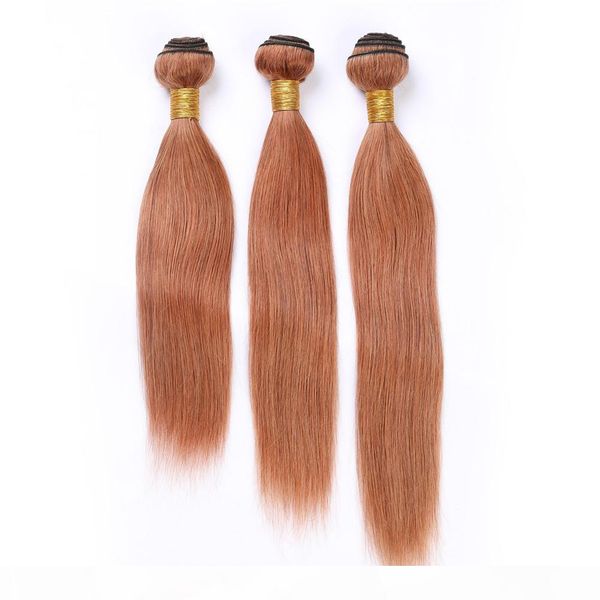 

#30 malaysian straight human hair extensions medium auburn virgin hair weaves human hair 3 bundle deals auburn bundles mixed length, Black;brown