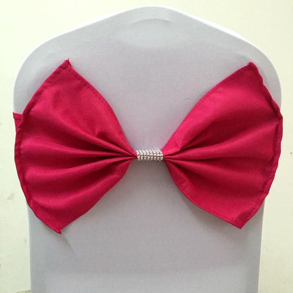 

sashes 50pcs elastic spandex chair sash band with polyester bow tie and diamond buckle lycra stretch wedding