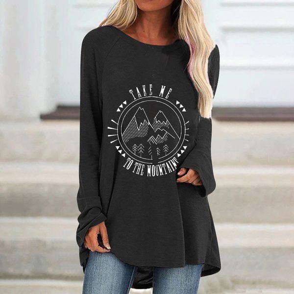 

021 harajuku fashion casual print o-neck loose long mouw t-shirt women black plus size trui clothing # t1g, White