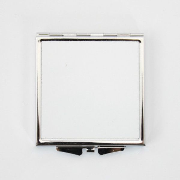 Branco Sublimação Em Branco Cosméticos Espelho Portátil Mulheres Mini Aço Inoxidável Moda Transferência Térmica Metal Metal Maquiagem Ferramentas EEB5692