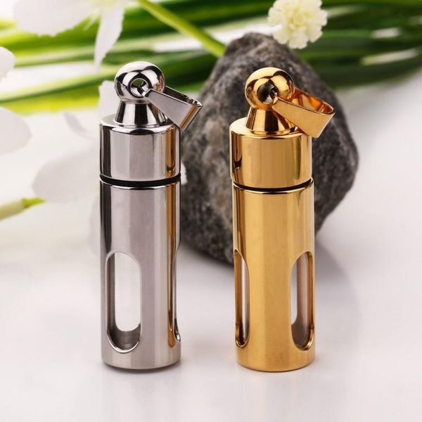 

pendant necklaces women memorial necklace open bottle stainless steel glass collect perfume cremation urn jewelry, Silver