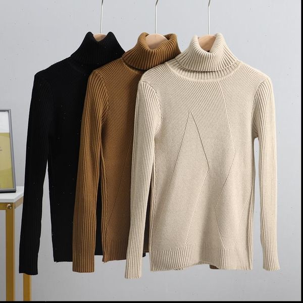 

autumn winter turtleneck women sweater thick warm pullover jumper fashion rib knitted female sweater, White;black