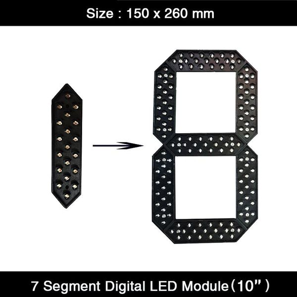 

hd 6pcs/lot 10" 7 segment of the modules led numbers signs parts led billboard score outdoor waterproof gas price