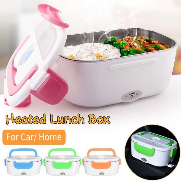 

dinnerware sets eu plug portable electric heating warmer container lunch box stainless steel home bento storage heated kids car