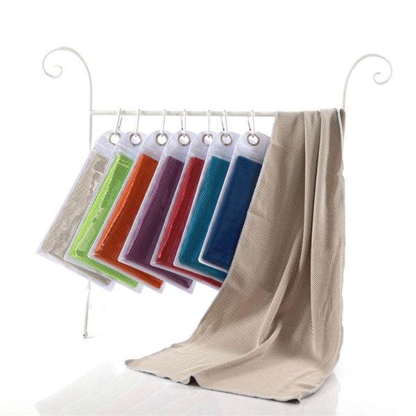

towel 30 * 100cm cooling artifact ice magic spot wholesale cold quick drying heatstroke two color solid sport