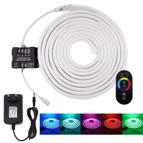 

dc12v flexible rgb neon light with rf 30a controller touch remote neon sign waterproof tube led strip light 1-10m for decor