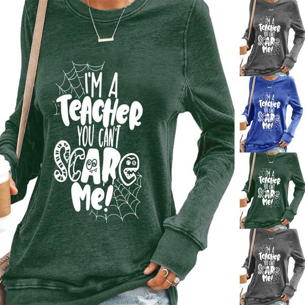 

women's hoodies & sweatshirts vacation halloween autumn long sleeve letter slim pullovers woman casual sweatshirt vintage, Black