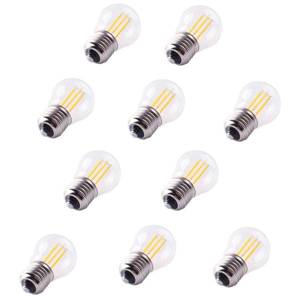 

bulbs 10pcs/lot g45 dimmable 4w led filament light e27 retro edison christmas vintage lamp warm cool color 220v for home