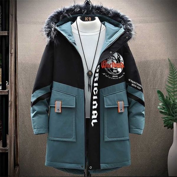 

winter warm jacket youth fashion trend casual coats men cotton padded jackets plus size drop 211110, Black;brown