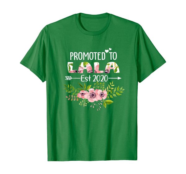 

womens promoted to lala est 2020 mothers day new lala t-shirt, White;black