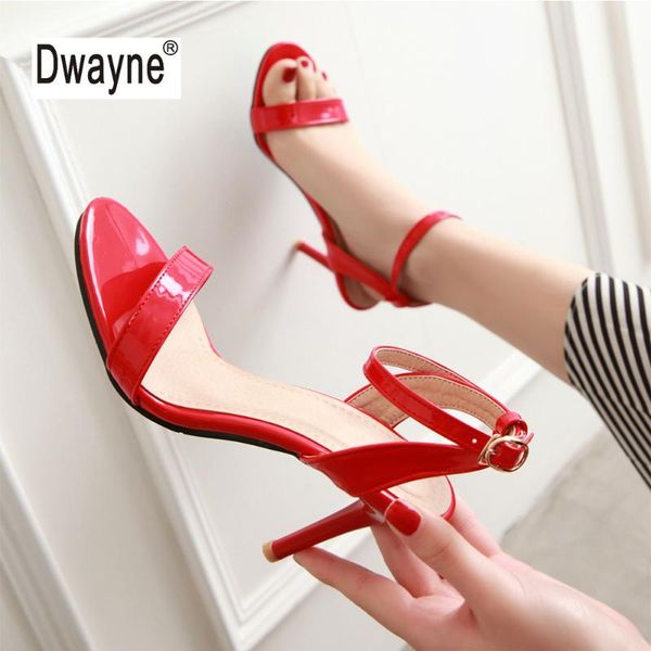 

sandals women 2021 9cm super high heels summer sandals for girls fashion red party club office ladies shoes big size 34-45, Black