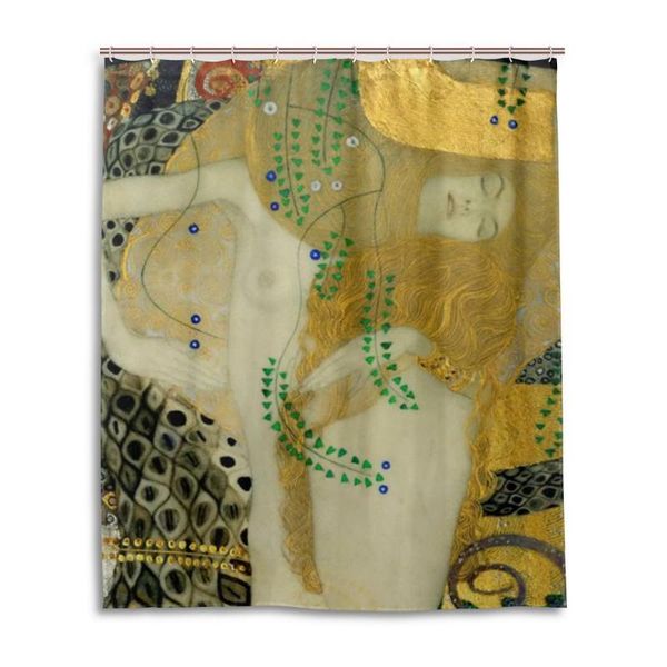 

shower curtains gustav klimt painting pattern print curtain
