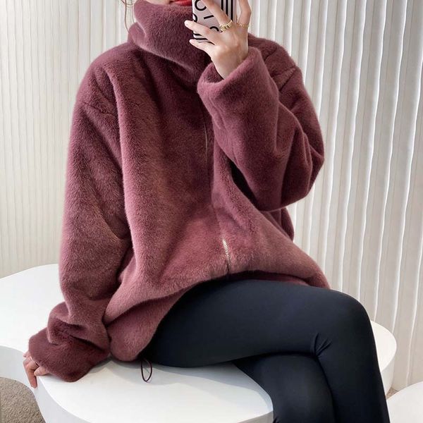 

2021 spring thick support zip design color oversize female hoodies 8dtc, Black