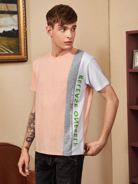 

men cut and sew letter graphic tee a1lx#, White;black