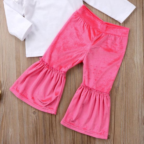 

sweet newborn baby kids girls clothes casual pants headband outfits 3pcs, White