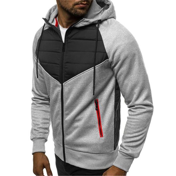 

men's jackets men designer jacket autumn winter zipper hooded longsleeve patchwork mens fashion slim fit outerwear coat, Black;brown
