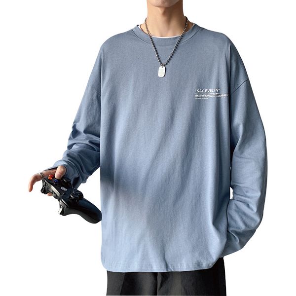 

mens cotton fashion t-shirt full sleeve male oversized tee shirts summer tshirts 5xl casual t shirt tee for male streetwear, White;black