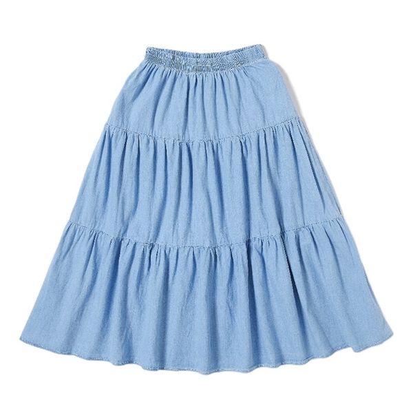 

spring & summer girls denim skirt teen jean mommy and daughter lady maxi 100% cotton clothes,10 to 18 years, #5951 210629, Black