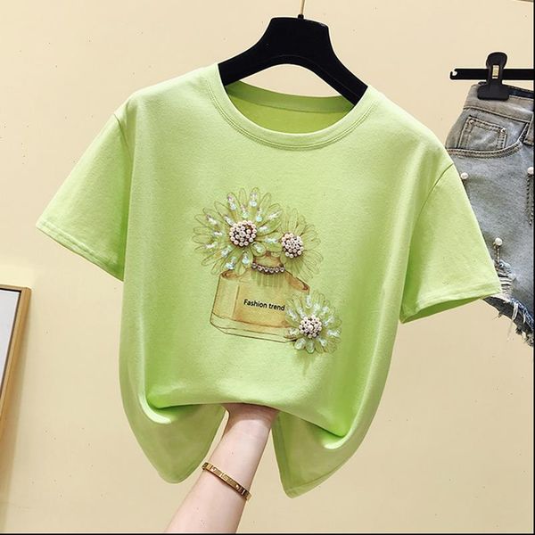 

new cartoon cotton summer t shirt women 2021 womens vogue tshirt female t shirt woman korean style tee shirt femme, White