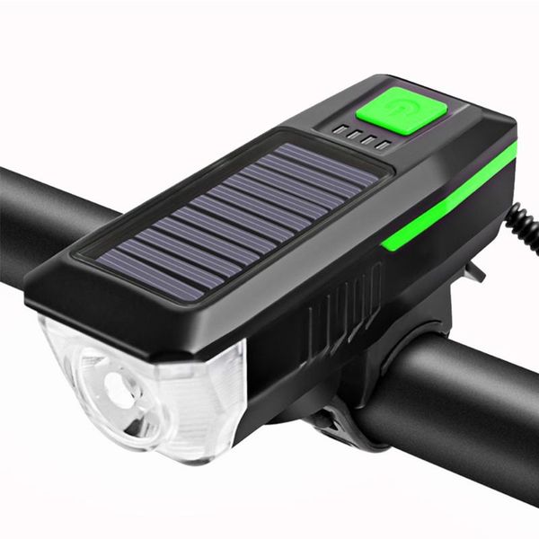 

bike light 2000mah usb rechargeable solar power 3 mode bicycle front light lamp bike headlight cycling led lantern