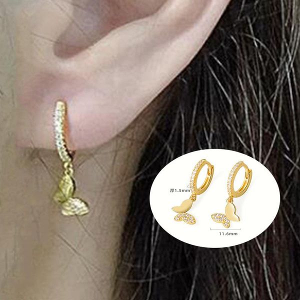 

dangle & chandelier luxury butterfly drop earrings silver color fashion hanging women hoop wedding dancing daily wear jewelry girl gift