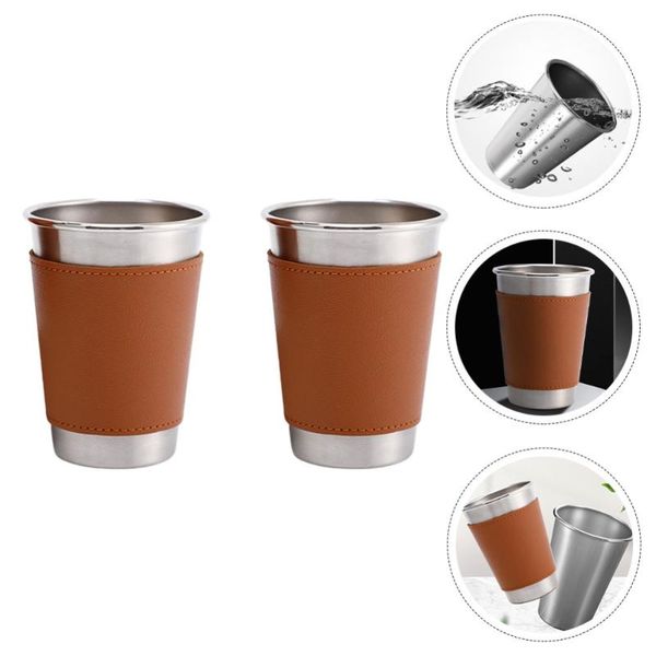 

mugs 2pcs beer bar portable cups beverage storage simple