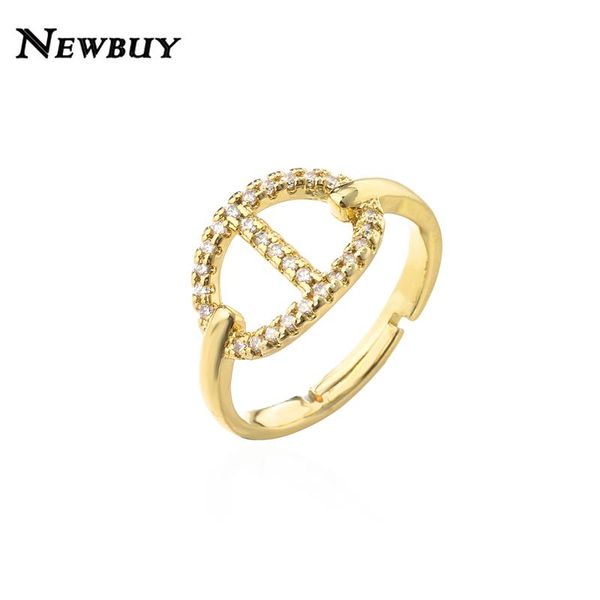 

cluster rings buy brand + cubic zirconia copper jewelry ins style pig nose geometric for women girl daily accessories, Golden;silver