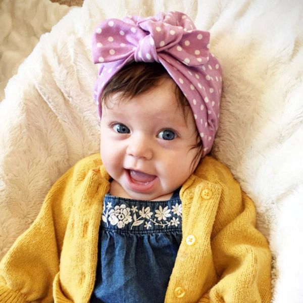 

beanies 0-24m sweet dot baby girl hat with bow candy color turban cap for girls elastic infant accessories 1 pc 9