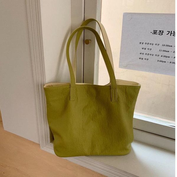 

shoulder bags fashion designer casual women tote bag female pu leather solid color handbag for shopping bolsa feminina ins