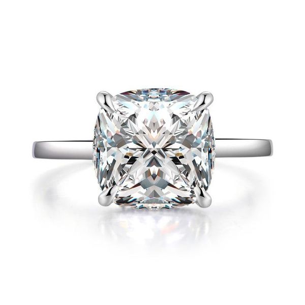 

cluster rings qyi 925 silver for women engagement wedding ring superior grade zircon white gold color 5 ct radiant cut, Golden;silver