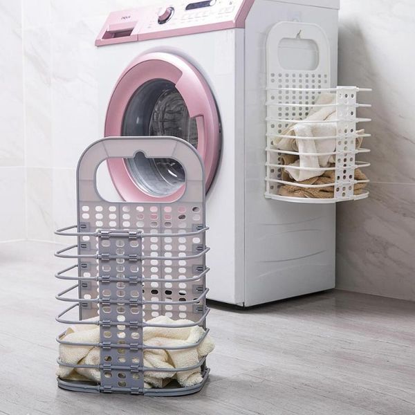 

new hanging folding laundry basket for dirty clothes organizer plastic laundry hamper clothing sundries storage basket